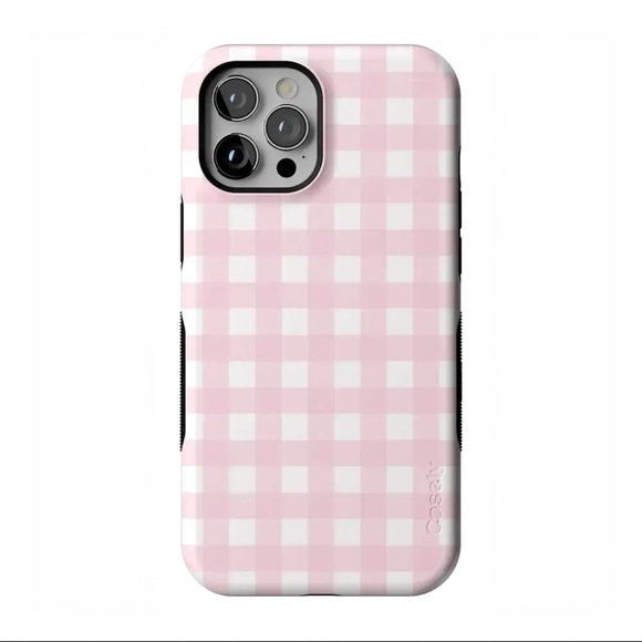 Casetify Pastel Pink Gingham Phone Case 13 pro max - Picture 4 of 5